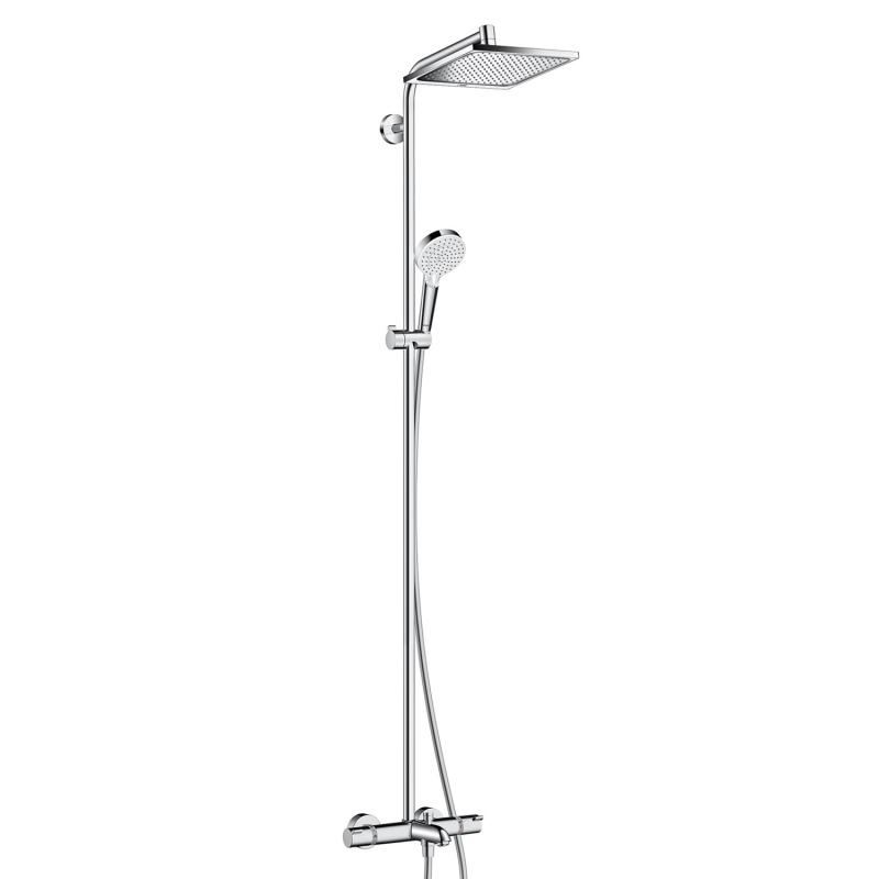 HG 27 298 000 Crometta E Душ. система для ванны, с термостатом, 240х240/Ø100 мм, 1/3 режима