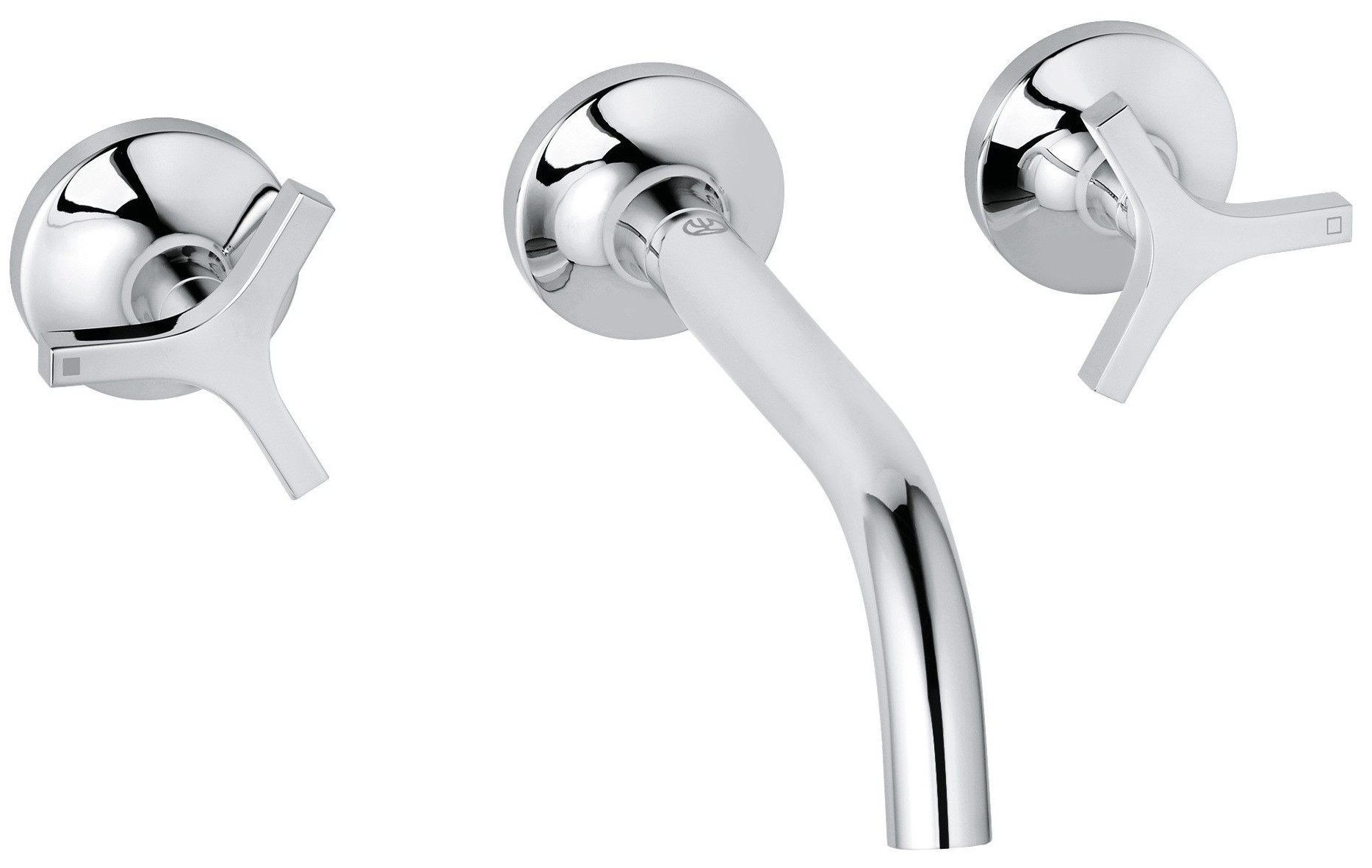 Kludi 20 144 0539 Nova Fonte Déco Смеситель для раковины 180 мм, настен., на 3 отв., 90°, Комплект