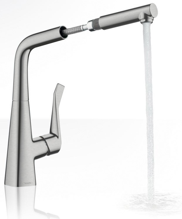 HG 73 812 800 Metris M71 Смеситель для кухни 315 мм, выдвижной Г излив, MagFit, sBox, 10 л/ми