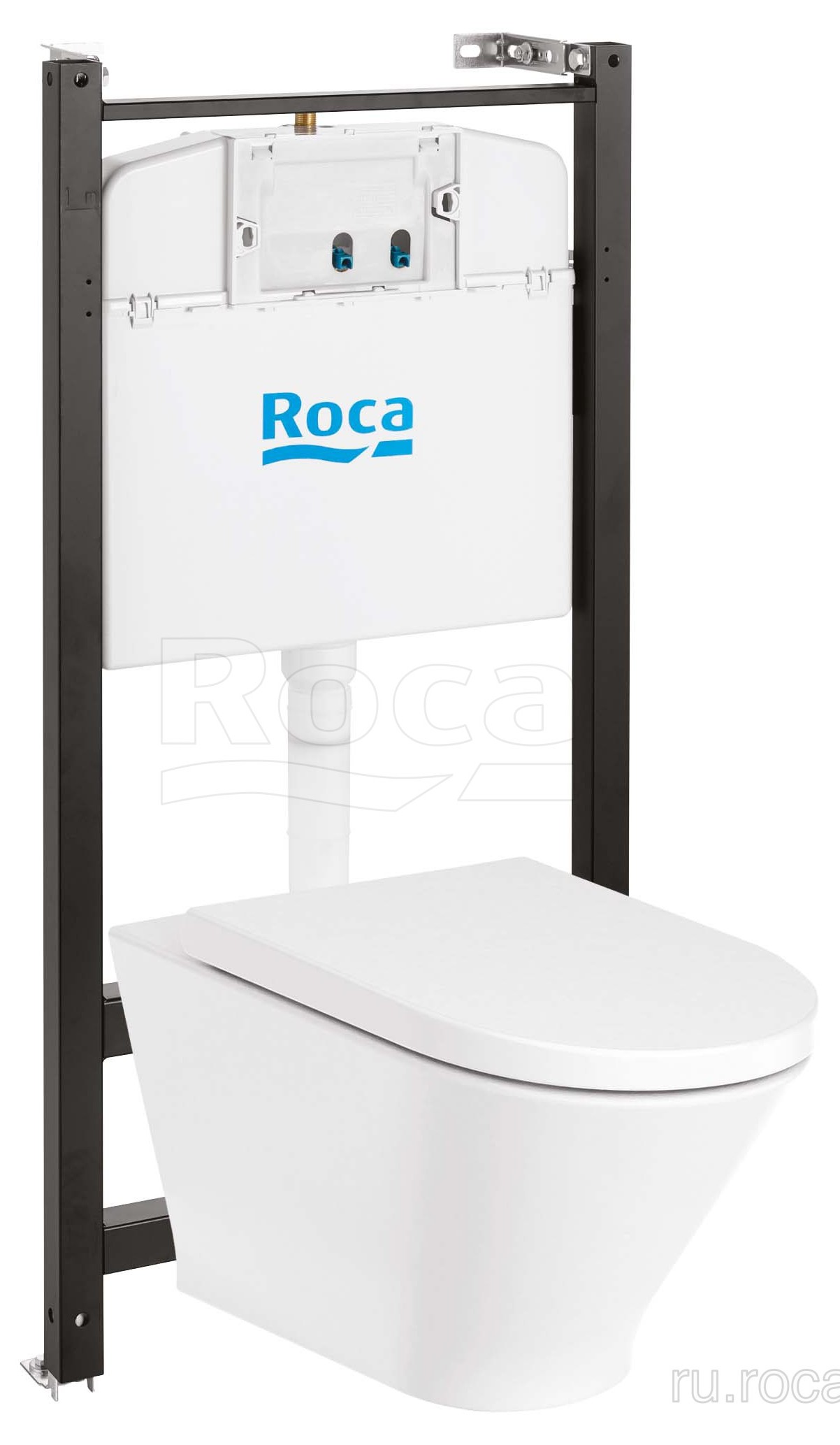 Roca 7.8931.0.500.0 The Gap Round !БЕЗ КНОПКИ! Унитаз подв. Rimless+инстляция+сиденье Supralit
