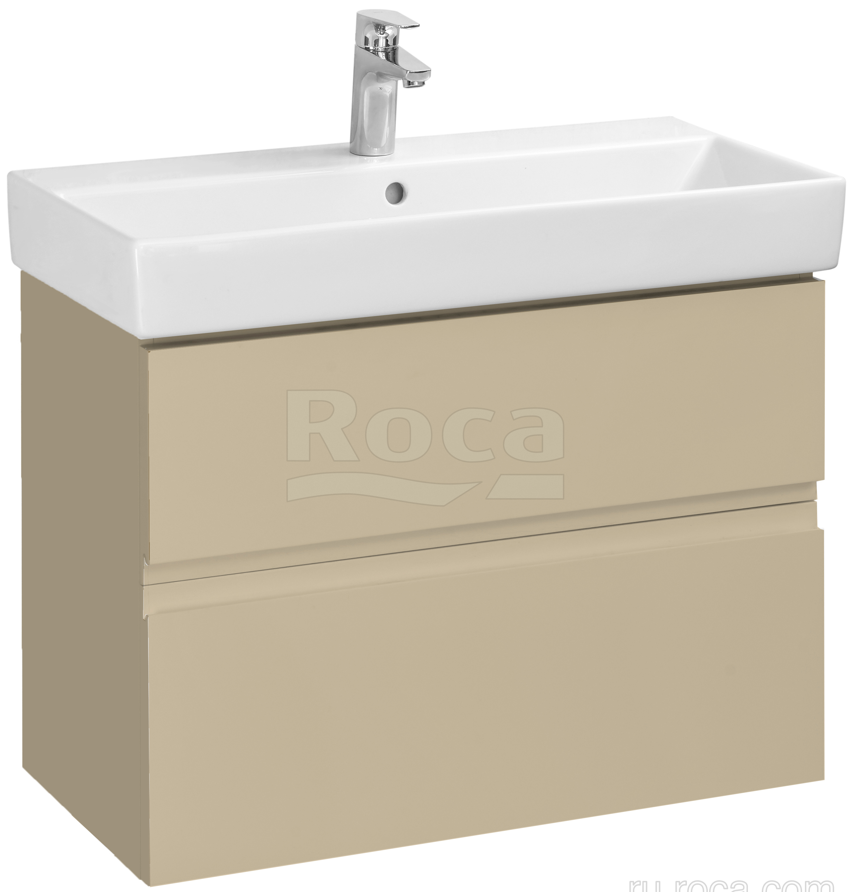 Roca A857640515 Oleta Тумба под умывальник подвесная, 2 ящика, 760х548х374 мм, Капучино матовый