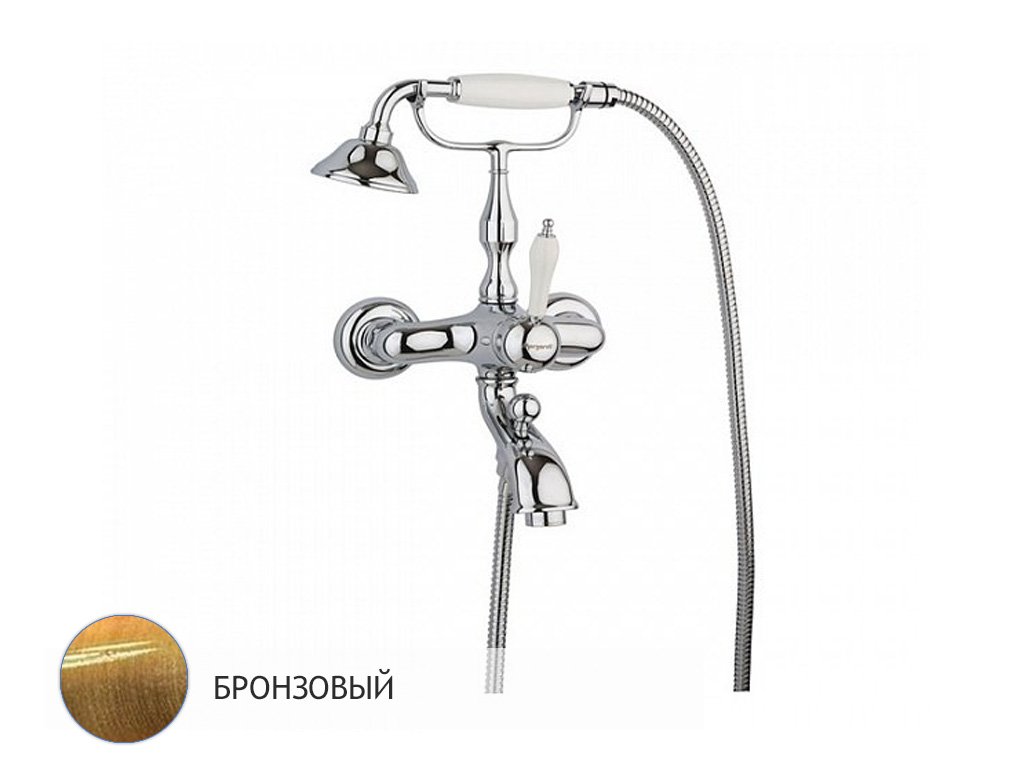 Margaroli Classica 1004 Смеситель для ванны , с душ. набором Old Brass